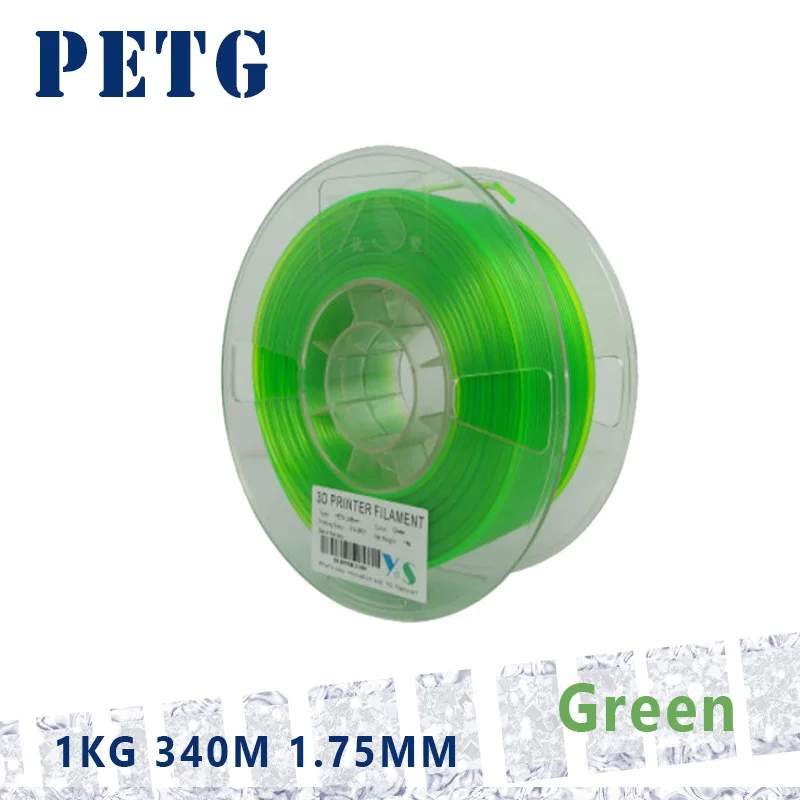 YOUSU filament plastic for 3d printer/ PETG/NYLON/WOOD/CARBON/ 1kg 340m shipping from Moscow - Цвет: PETG-GREEN  1KG