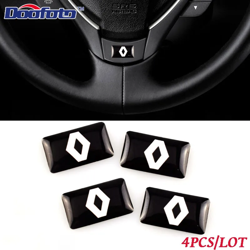 

Doofoto Excellent Epoxy Resin Emblem Car Badge Auto Decor Case For Renault Duster Megane 2 Logan 3 Captur Clio Car Styling 4pcs