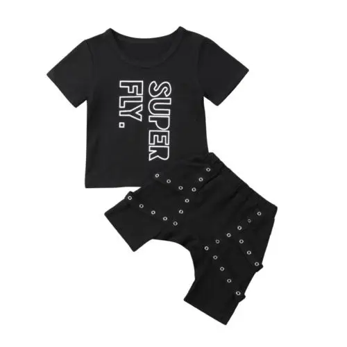 

Newborn Toddle Kids Child Baby Boy Clothes Set Tee Short Sleeve Letter Cotton Tops T-shirt Harem Pants 2Pcs Outfits Boys 6M-4T