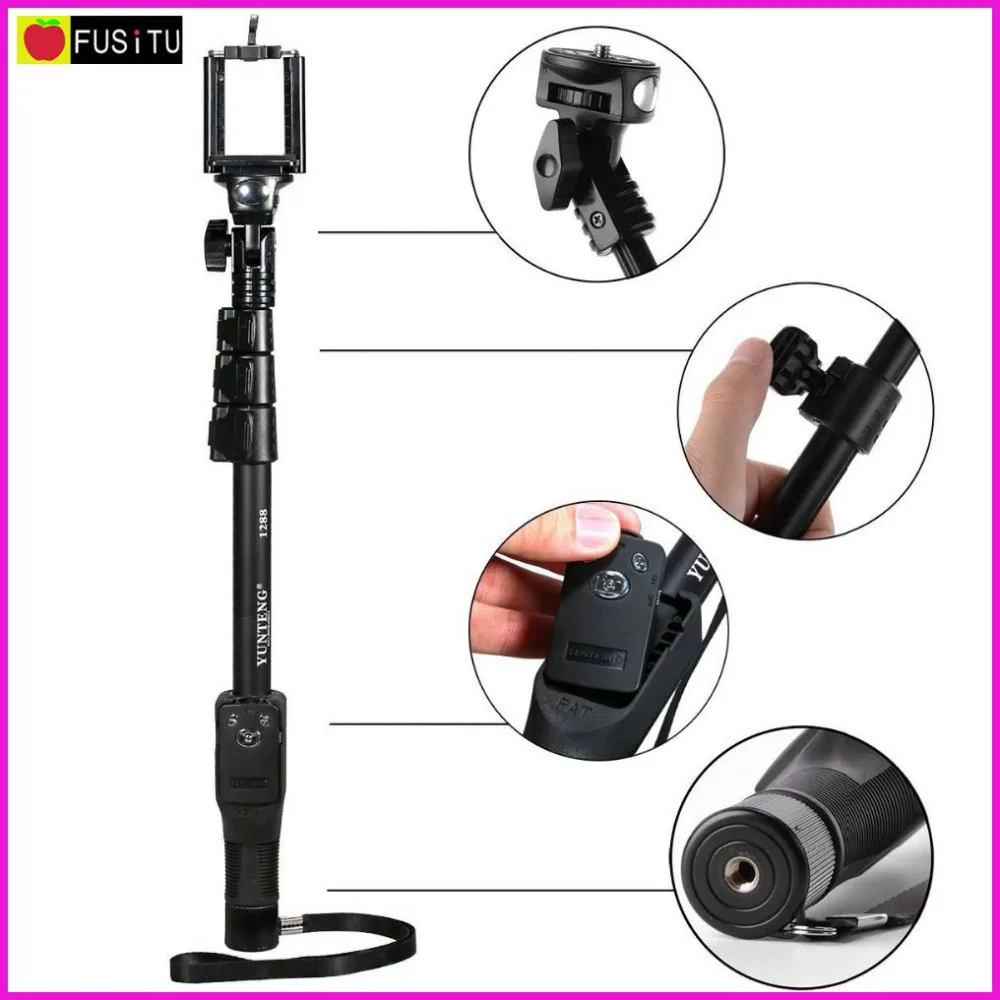 YunTeng YT 1288 Selfie Stick Bluetooth 50"Handheld Monopod