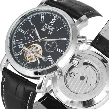 

YiSUYA Tourbillon Men Watch Calendar Function Leather Strap Automatic Mechanical WatchesSelf Wind Male Clock erkek kol saati