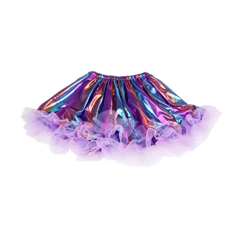 2-7Y/новые юбки для маленьких девочек Радужный цветной Детский костюм бальное платье принцессы балетная танцевальная юбка-пачка для девочек детская одежда A315