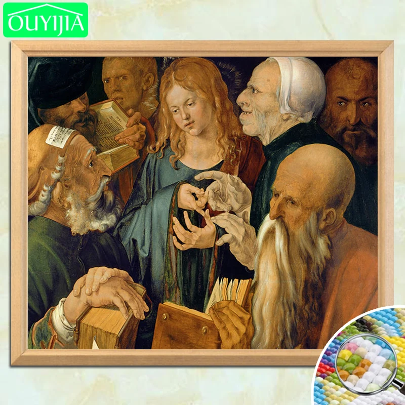

Painter Durer Famous Painting "Jesus among the Doctors" 5D DIY Diamond Painting Full Square Diamond Embroidery Rhinestones Pic