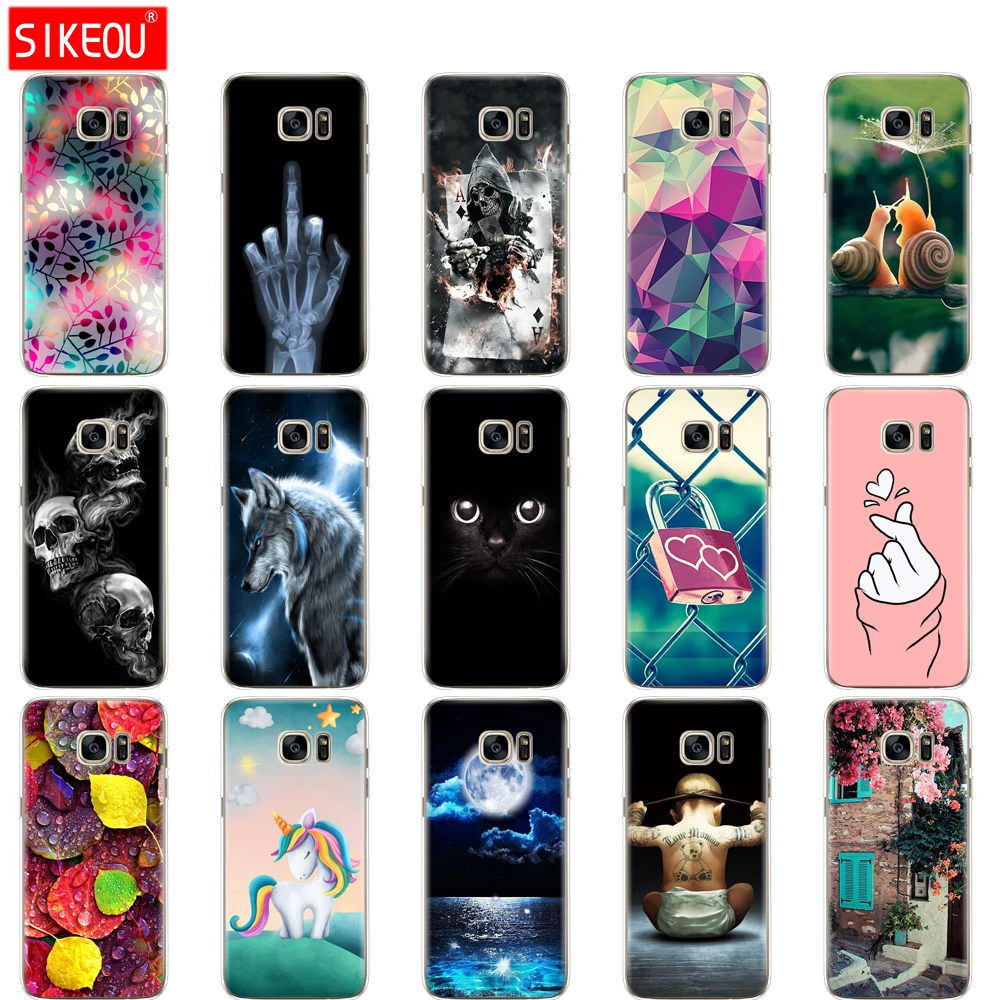 

soft Silicone TPU case For Samsung Galaxy S7 edge Case Cover For Samsung S7 G930F G930FD G930W8 Phone shell Cat flower