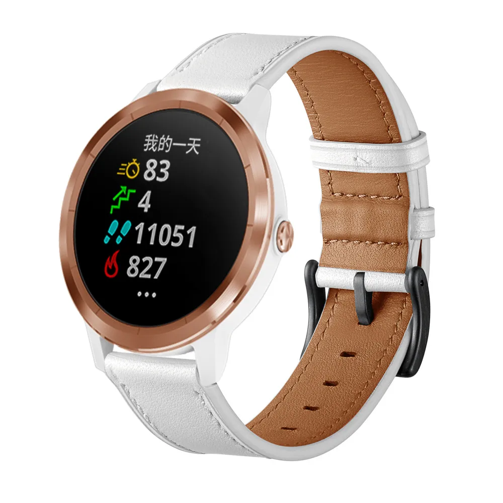 Для Garmin Vivoactive 3/Vivomove HR часы ремешок для мужчин/женщин кожаный ремешок браслет для samsung Galaxy Watch 42 мм/Active 2 1 ремень