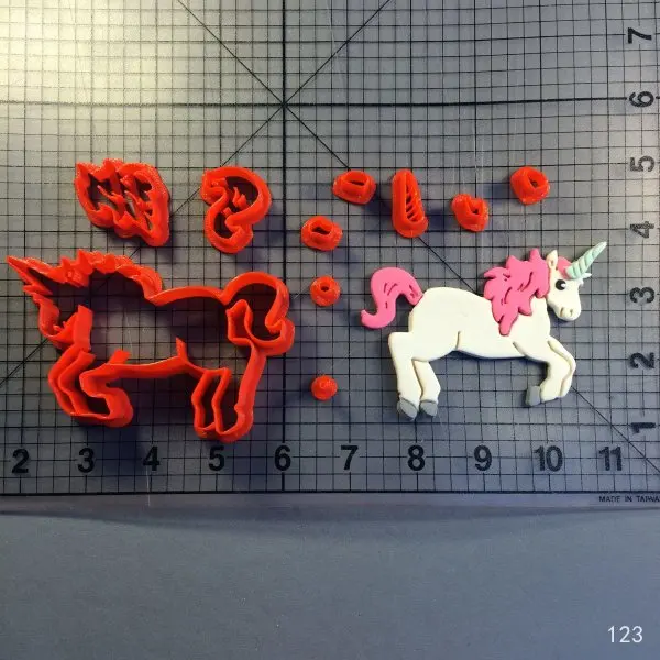 Симпатичные животные Единорог на заказ 3D печатных помадка кекс украшения инструменты печенья резак набор торт резак кухонные аксессуары - Цвет: unicorn 3 inch
