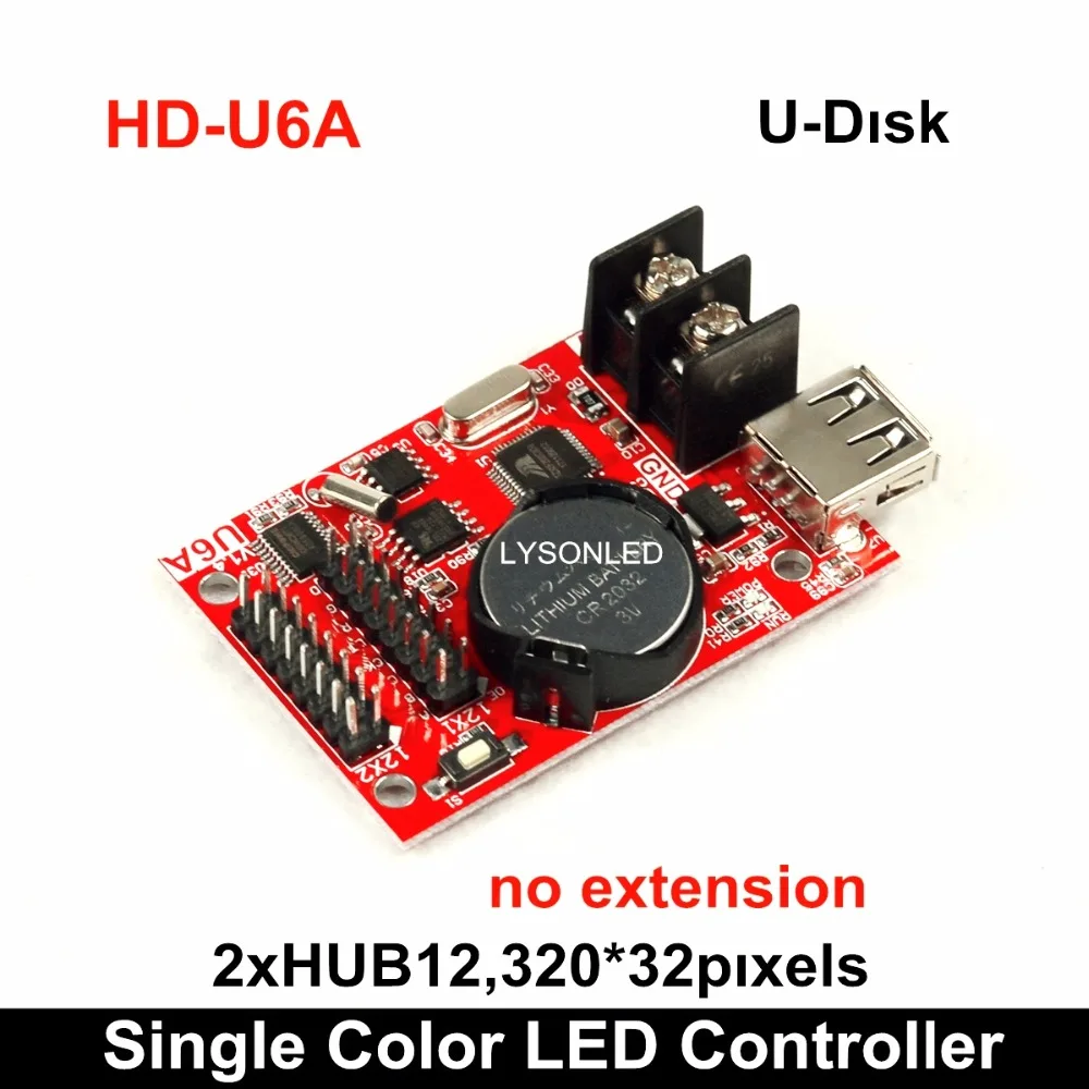 

LYSONLED Special Offer 3pcs/lot HD-U6A USB-disk LED Display Control Card , Support 32x320 Pixels P10 Text LED Display Screen