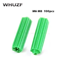 100 stücke Kunststoff expansion rohr grün M6 M8 wand stecker gummi anker stecker selbstschneidende schraube expansion rohr