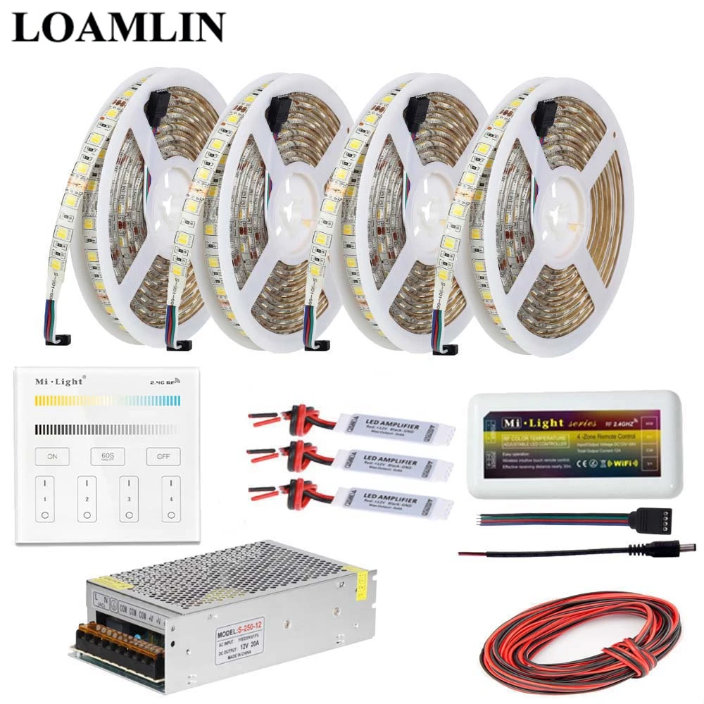 

Led Strip Light 5050SMD Color Temperature(CCT),2.4G Milight B2 Touch Panel Led Controller Power Adapter Supply DC12V