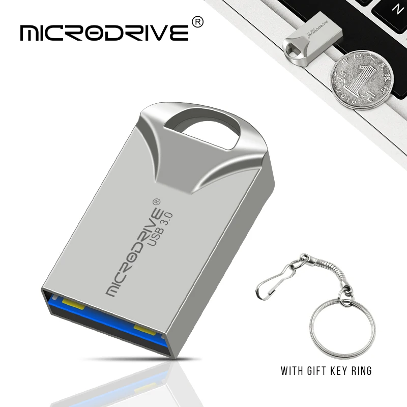 USB 3,0 ультра мини USB флеш-накопитель 16 ГБ 32 ГБ usb флешка 64 Гб 128 ГБ флеш-накопитель водонепроницаемый флеш-накопитель с брелком в подарок