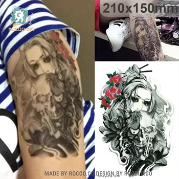 

LC-834/21*15cm Body Arm Tattoo Sticker Halloween Horror Skull Ghost Crying Girl Designs Temporary Tattoo Terrorist Skeleton