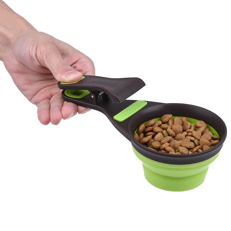 

1pcs Multi-function Sealing Clip Collapsible Pet Cat Dog Food Feeding Scoop Spoon High quality Measuring Cup Bag Sealing Clip