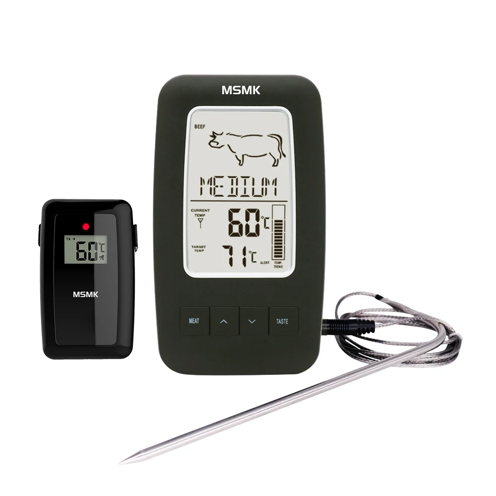 MK2245 цифровой термометр для еды, электронный термометр для приготовления мяса, воды, молока, духовки, кухонные инструменты, зонд, Беспроводная сигнализация, ЖК-дисплей