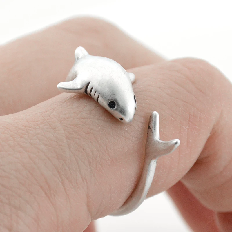 

Adjustable 3D Shark Anel Men Ring Punk Fish Anillos Bague Femme Rings For Women Jewelry Anillos Mujer Accessories Lover Gifts