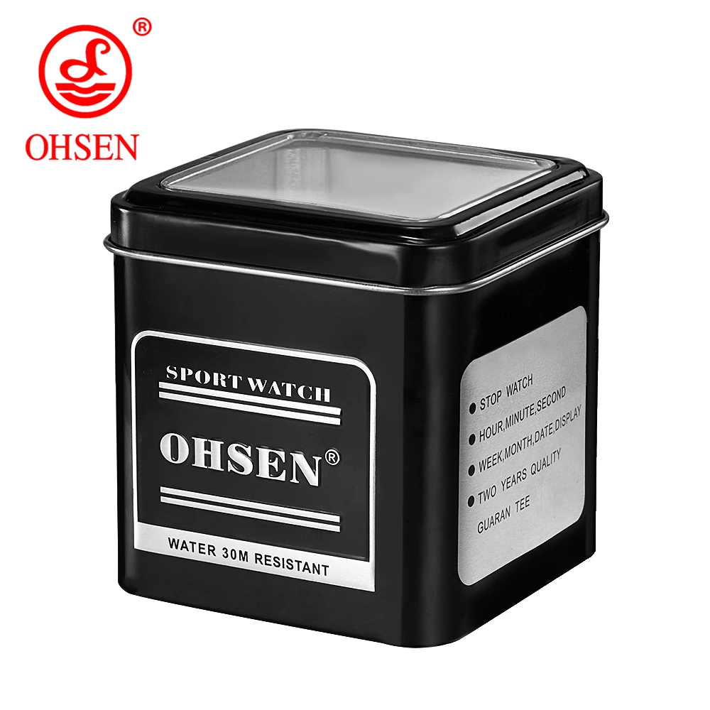 1 шт. оригинальная OHSEN брендовая коробка для часов, Подарочная коробка, Прямая поставка с фабрики, металлическая коробка с логотипом OHSEN, модные часы, подарочная коробка
