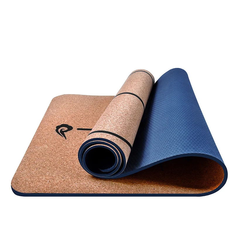 5MM 183*65CM Red Black Cork Natural Rubber Yoga Mat Fitness Women Men