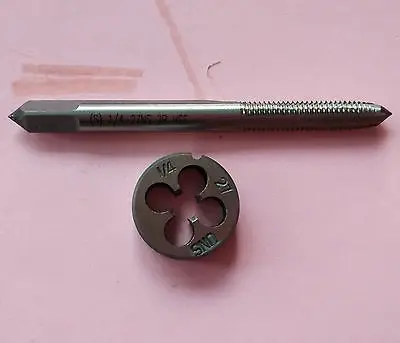 

Lots 1pc HSS Machine 1/4-27 UNS Plug Tap and 1pc 1/4-27 UNS Die Threading Tool