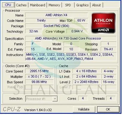 Процессор AMD Athlon X4 730X4 730X2,8 ГГц четырехъядерный процессор AD730XOKA44HJ Socket FM2