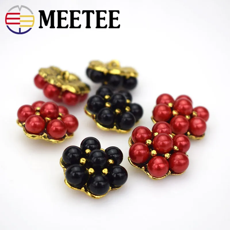 MEETEE 10pcs/lot high-quality 12.8mm-25mm metal White/ black/red pearl button shirt sweater Coat fashion clothing button ZK819 MEETEE 10pcs/lot high-quality 12.8mm-25mm metal White/ black/red pearl button shirt sweater Coat fashion clothing button ZK819