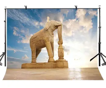 

7x5ft Elephant Sculpture Backdrop India's Unique Elephant Sculpture Photography Background and Studio Photography Backdrop Props