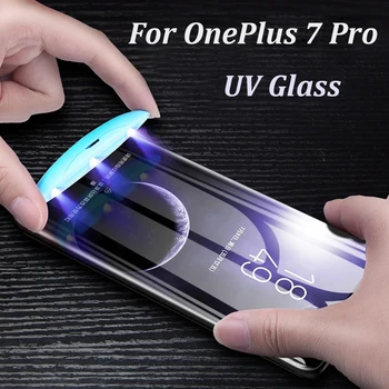 

UV Liquid Full Glue Tempered Glass For OnePlus 7 Pro Case Screen Protector Cover One Plus 7 8 Pro Oneplus7 Glass Film 7T 8