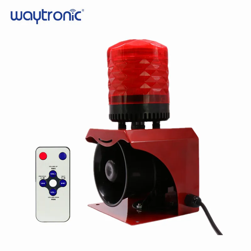 12V 24V 220V Industrial Horn Siren Emergency Sound and Light Alarm Red LED Flashing Strobe Warning Light with Remote Control