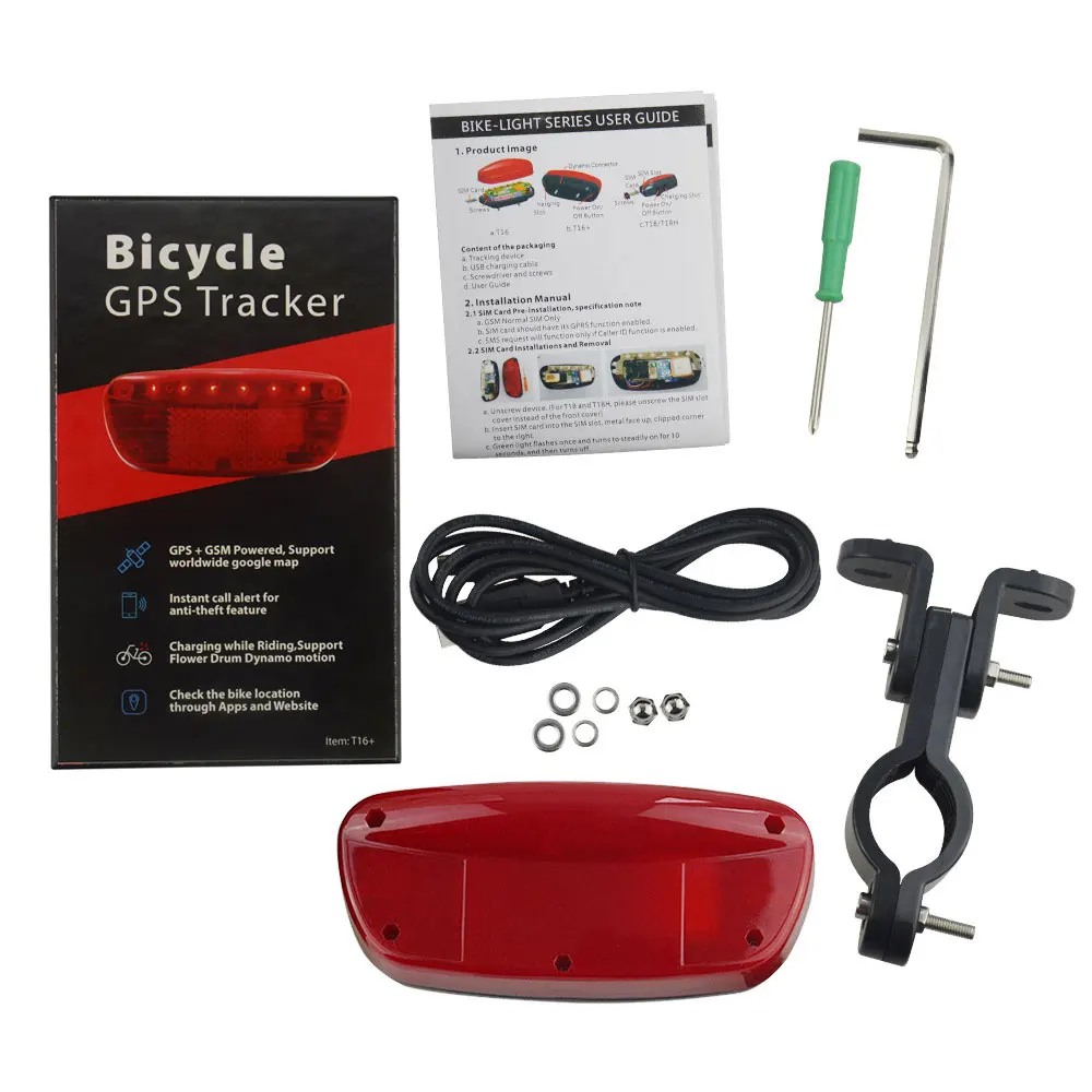 Bicycle GPS Tracker T16+ on APP  Real time Tracking Playback 5200mAh