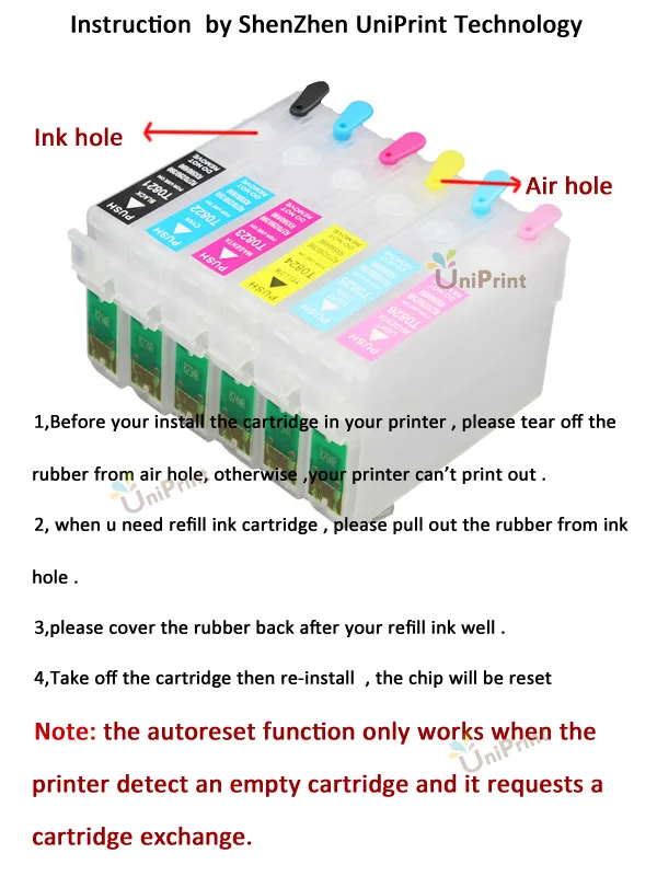 T0981 пустой многоразовый картридж для принтера Epson Artisan 700 800 710 810 600 725 835 837 730 с