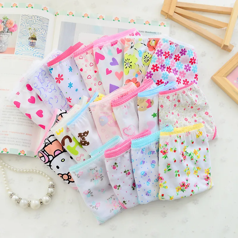 

2pcs/Lot Cotton Girls Underwear Kids Panties Children'S Lace Underpants For 2-12Year Girls Soft Triangle Underpants Girl Panties