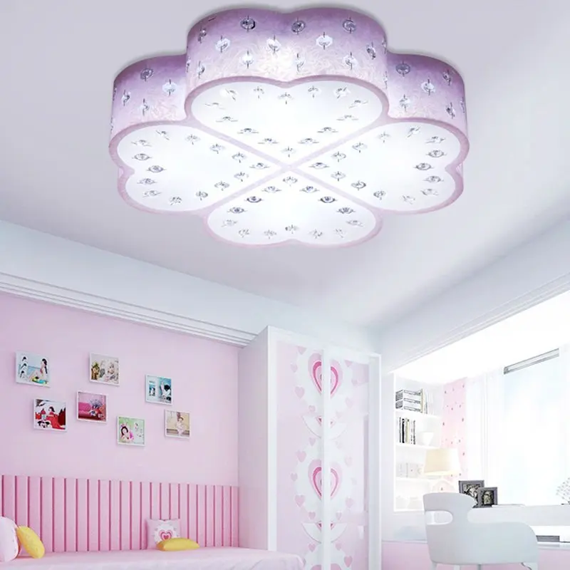 

Modern Kid's Bedroom Crystals Ceiling Light Elegant Acrylic Clover Living Room Ceiling Lamp Romantic Heart Ceiling Lightings