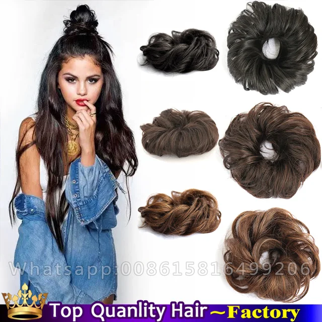 Synthetic Hair Bun Extension Elastic Chignon Buns Rubber Band Synthetic Hair Bun Extension Elastic Chignon Buns Rubber Band Curly Chignons Hairpiece Rollers
