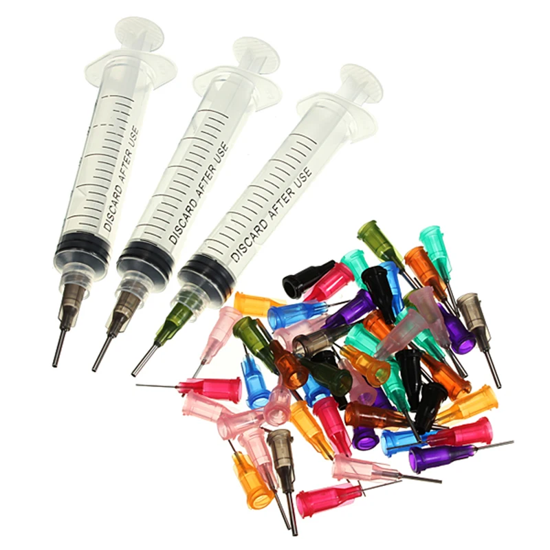 Mayitr 10CC Graduated Dispensing Syringe SMT SMD PCB Solder Paste Adhesive Glue Liquid Dispenser+Dispensing Needles For Industry