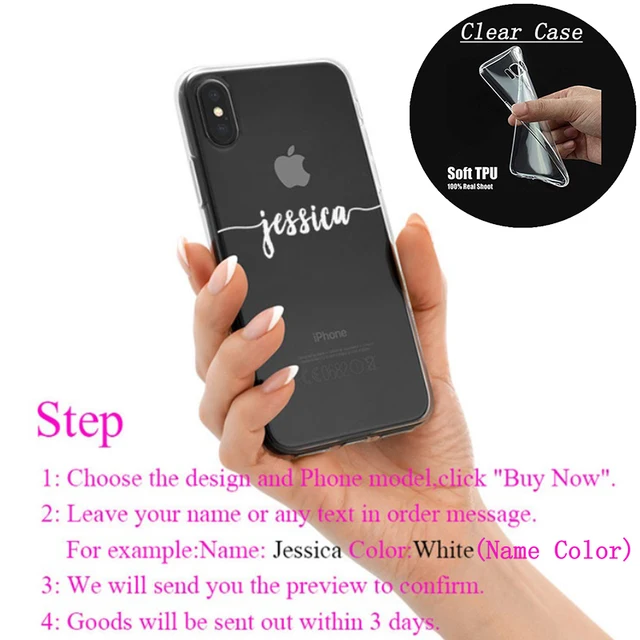Cute DIY Name Custom Case Cover For iPhone X XR XS Max 5 5s SE 6 6s 7 8