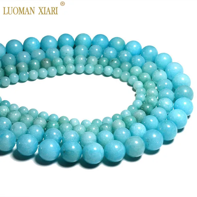 Wholesale Blue Beads Natural White Stone Beads For Jewelry Making Amazonite Colo Wholesale Blue Beads Natural White Stone Beads For Jewelry Making Amazonite Colo