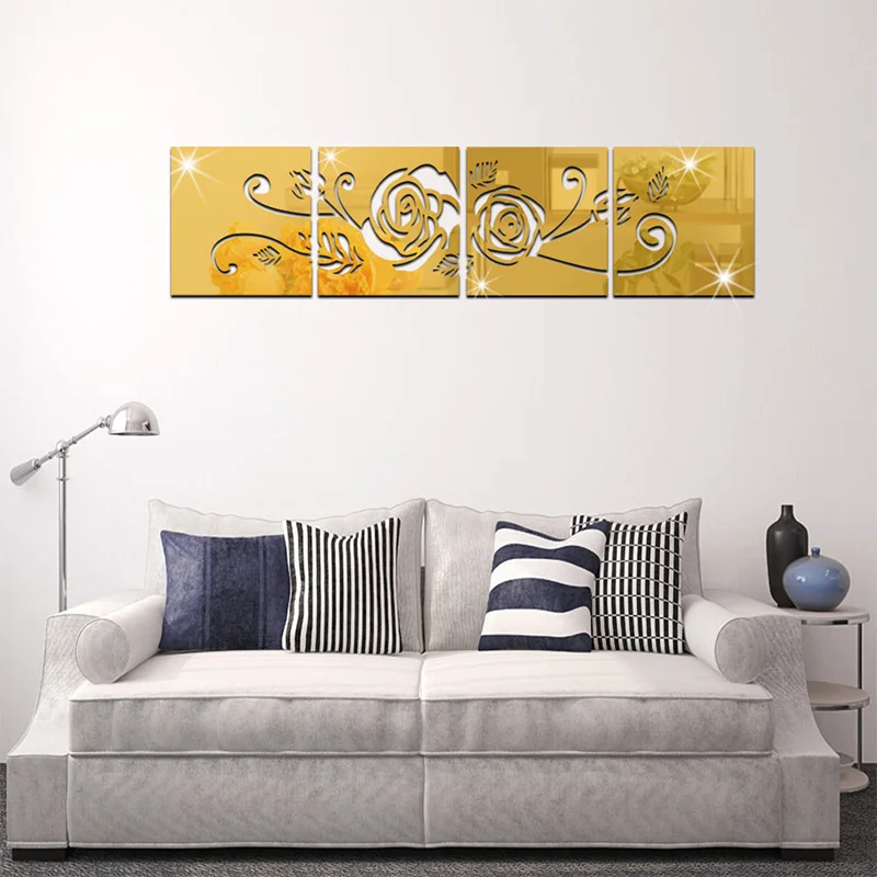4 шт. акриловые декоративные зеркальные наклейки на стену|mirror wall|decorative wall mirrorsmirror