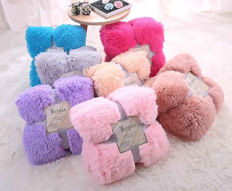 Plush PV cashmere Long Pile Baby fluffy blanket, Newborn blanket photo