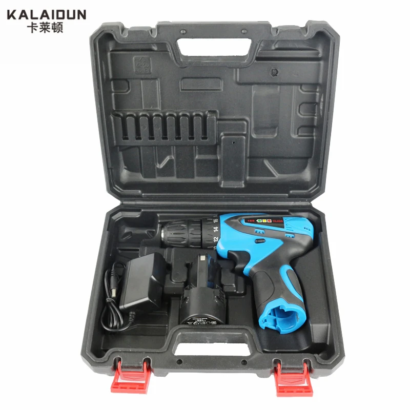 

KALAIDUN 12V Electric Drill Mobile Power Tools Electric Screwdriver Lithium Battery Cordless Impact Drill With Extra Toolbox