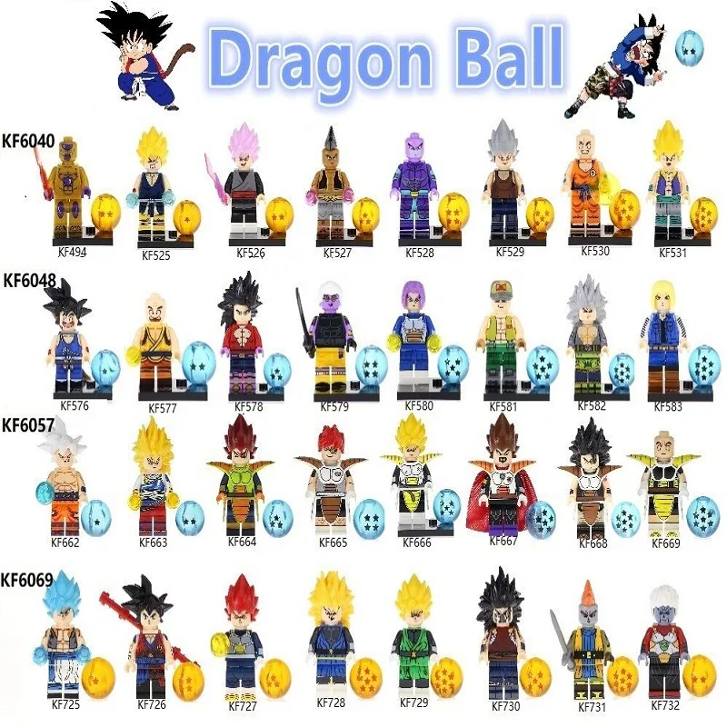 Строительные блоки кирпичи Dragon Ball Z серии Фигурки Сон Гоку Вегета Recoom радиц криллин модель экшн для детей подарок игрушки