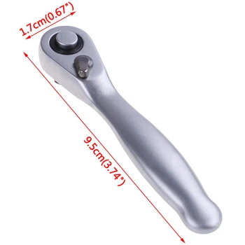 

1/4" Dual Head Square Ratchet Socket Wrench Hex Bit Driver Screwdriver 72-Tooth