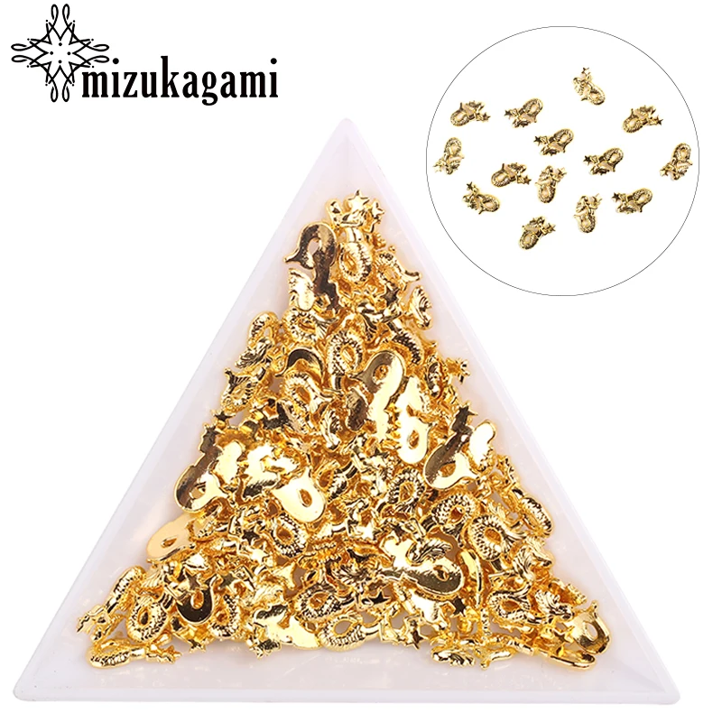 

50pcs/lot Small Golden Alloy Metal Mermaid UV Gel Art Decoration Set Beads For DIY UV Charms Jewelry Accessories