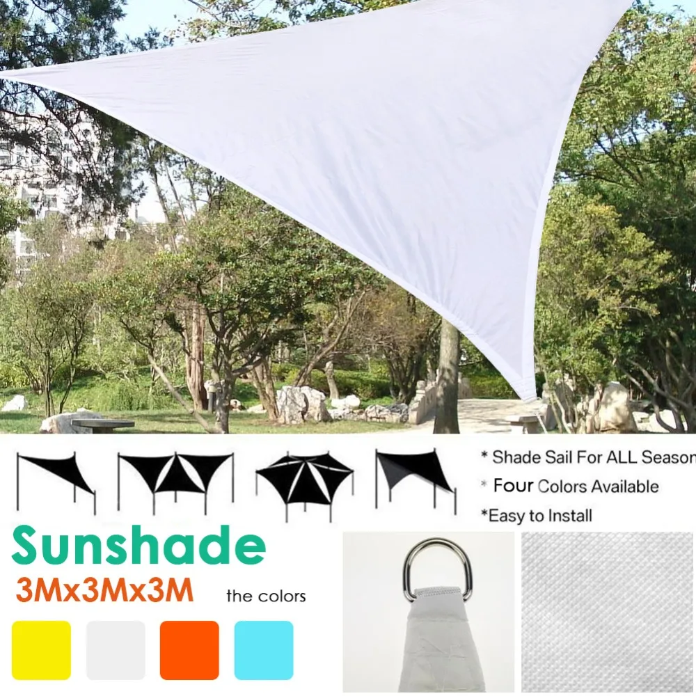 

Garden Sun Shade Courtyard Shade Sails High Quality Polyester Cloth Waterproof Shade Sails Triangular Sail Metal Buckle Model