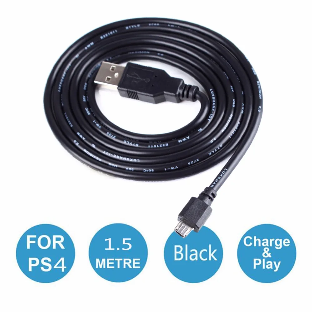 1.5M 5FT Micro USB Data Charger Cable for Sony Playstation 4 PS4 Controller Black #232281 | Электроника
