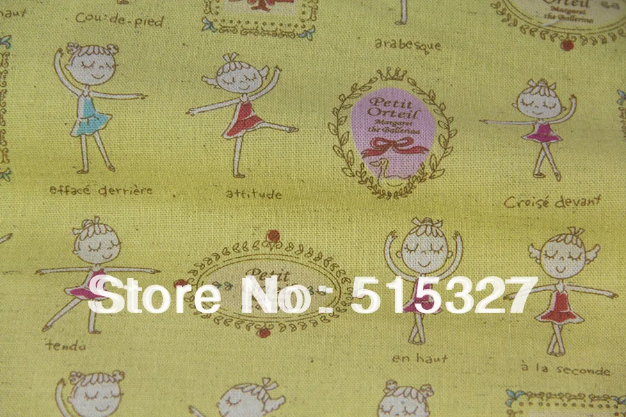 

50cm*110cm Japanese KOKKA DIY Patchwork Fabric Quilting Cloth Cotton Linen Fabric Petit Orteil Yellow