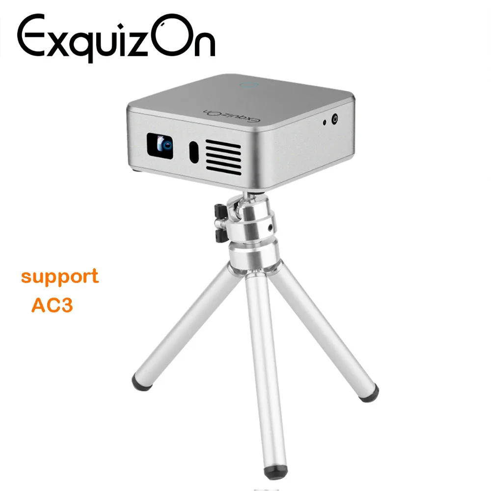 Новый Exquizon E05 DLP проектор Поддержка AC3 Airplay Miracast Встроенный Android WIF 1 г + 8 мини