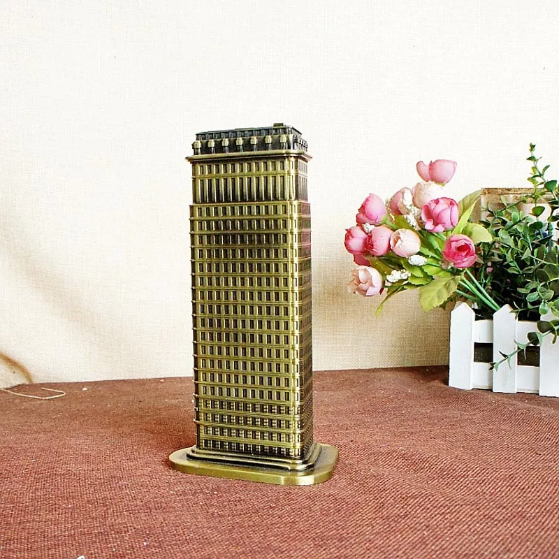 mini delicate classic collectible metal handicraft house decor Flatiron Building model toys for children tourism souvenir