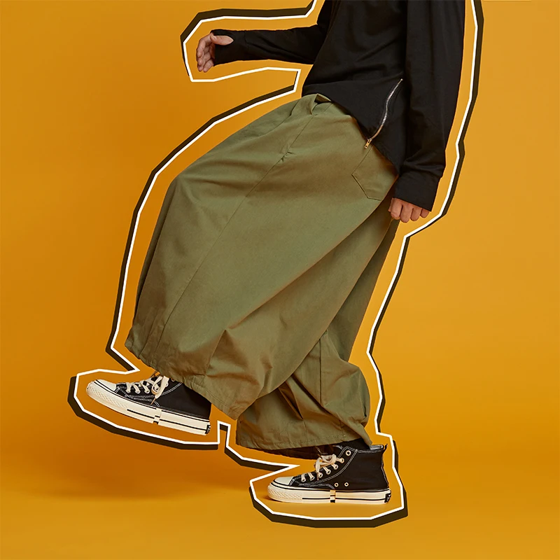 

2019 Autumn New Super Fire Men's Korean Version The Retro Solid Color Lantern Pants Wide Leg Loose Casual Large Size Cotton M-XL