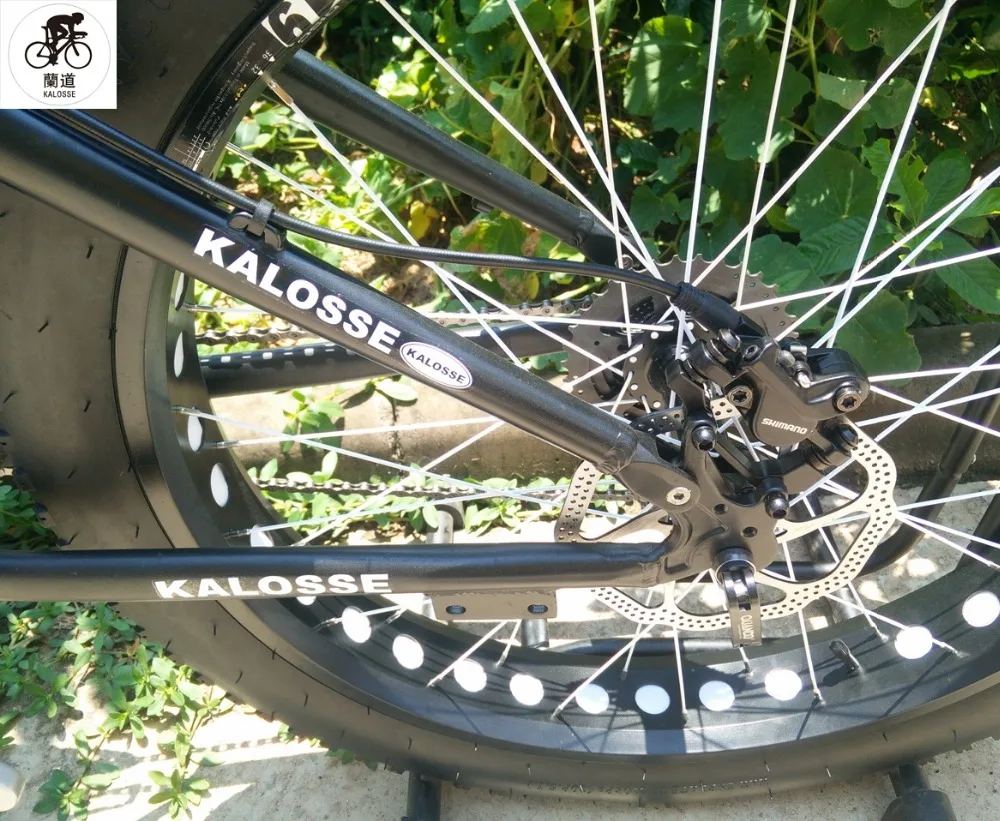 Cheap Kalosse   Folding frame  Hydraulic brakes  Full suspenion  bike snow   26*4.0  tires  mountain  bike   24/27/30 speed 12