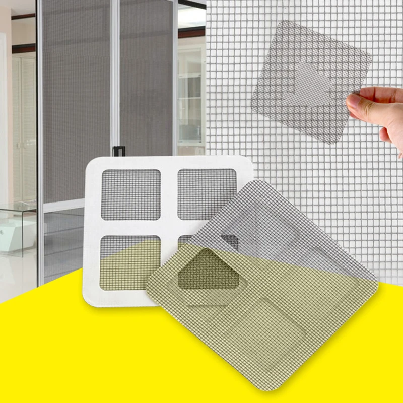 

3Pcs Fly Mosquito Door Window Net Mesh Screen Curtain Netting Patch Repairing Broken Holes Sticker Mesh Sticky Wires Patches