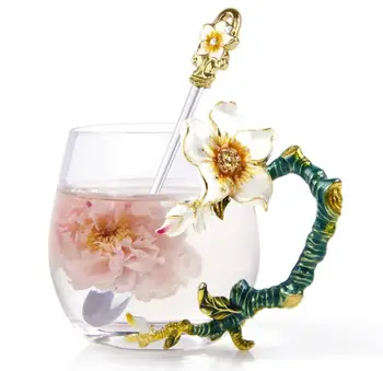 

Colored Enamel Porcelain Coffee Cup Set Tea Mlik Cup Creative Drinkware Gift