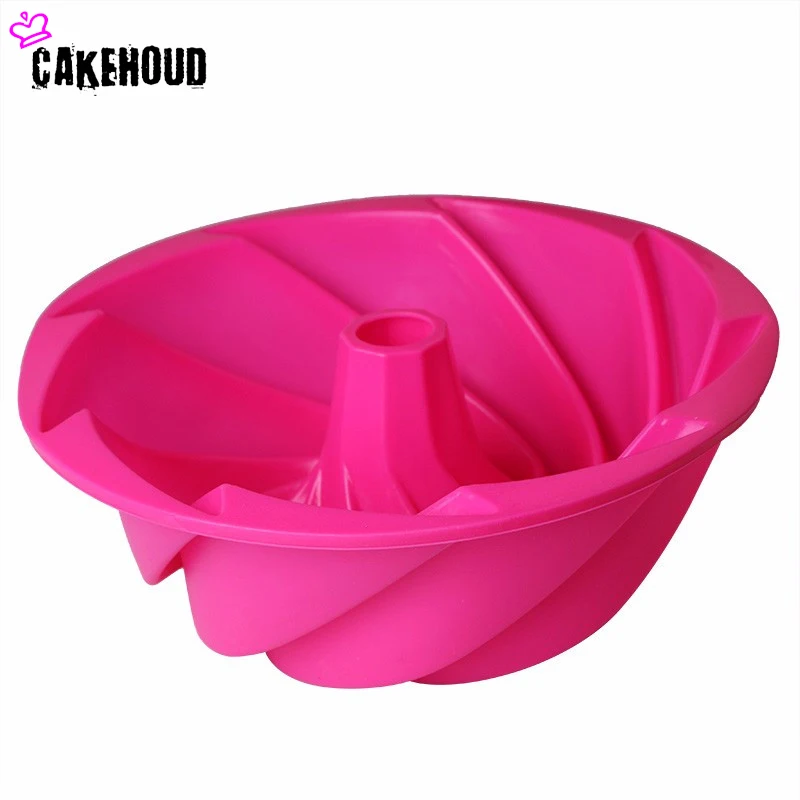 CAKEHOUD Food Grade 24*9cm Big Swirl Shape Silicone Butter Cake Mould Baking form Tools For CakeMold Bakery baking dish Bakeware